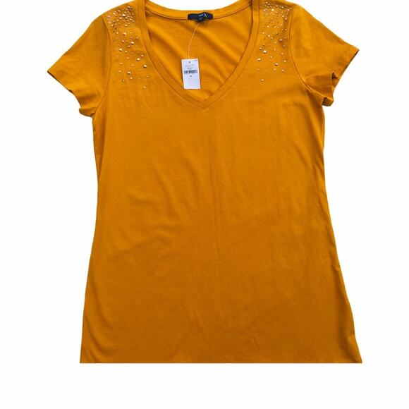Gap Women's Mustard V-Front   Short Sleeve - Picture 1 of 10